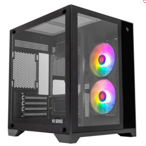 Gabinete Gamer Pichau Hx110, Mini-Tower, Lateral De Vidro, Com 2 Fans, Preto, Pg-Hx110-Bk