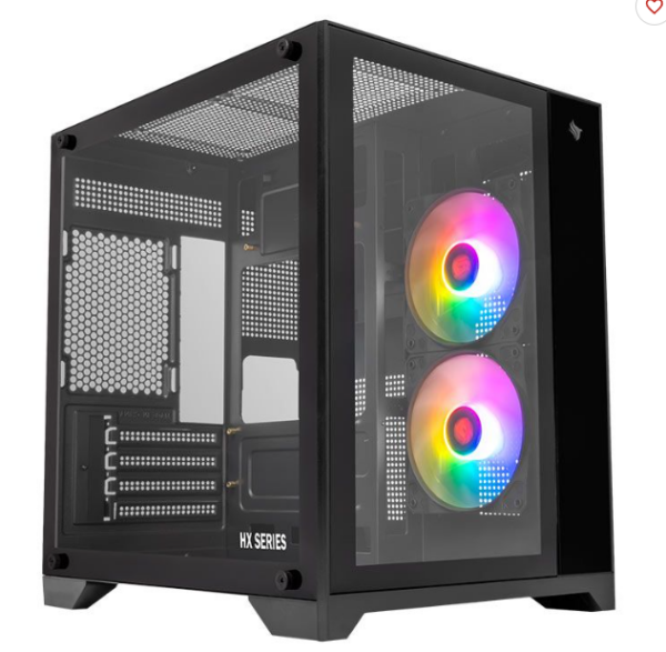 Gabinete Gamer Pichau Hx110 Mini Tower Vidro Temperado 2 Fans Preto