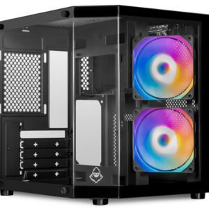 Gabinete Gamer Mancer Cv700m, Mini-Tower, Lateral De Vidro, Com 2 Fans, Preto, Mcr-Cv700m-Bk-2F