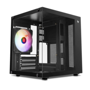 Gabinete Gamer Pichau Atom, Mini-Tower, Lateral De Vidro, Com 1 Fan, Preto, Pg-Atom-Bk