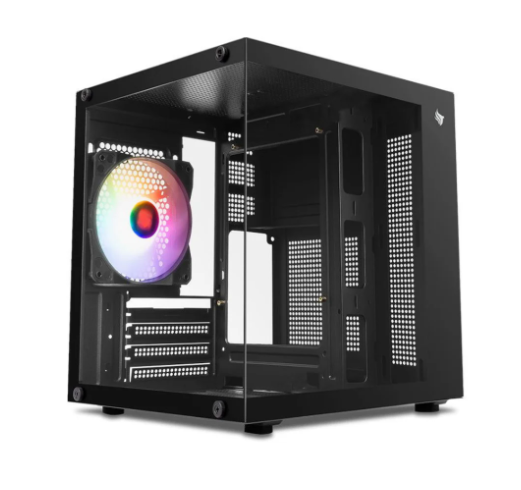 Gabinete Gamer Pichau Atom, Mini-Tower, Lateral De Vidro, Com 1 Fan, Preto, Pg-Atom-Bk
