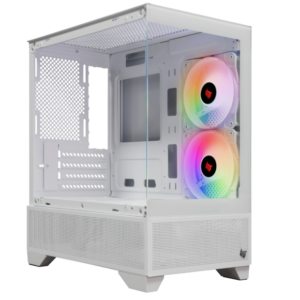 Gabinete Gamer Pichau Magpie 4B, Mini-Tower, Lateral De Vidro, Com 2 Fans, Branco, Pg-Mag4b-Wh2