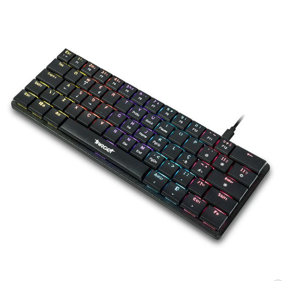 Teclado Mecanico Tgt Sherman Lp60, Rainbow, Abnt2, Switch Azul, Preto, Tgt-Shlow-Rbw01 - Imagem 3
