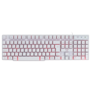Teclado Usb Gamer Vx Gaming Hydra Branco Led Vermelho - Gth110bv