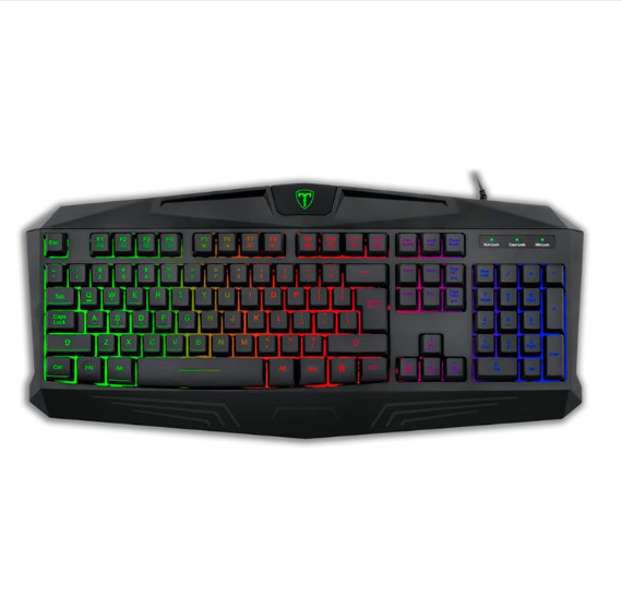 Teclado Membrana Gamer T-Dagger Tanker Rainbow / Preto