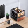 Gabinete Jonsbo V12 Black M-Atx Preto Vidro Panorâmico 270° Madeira Nogueira