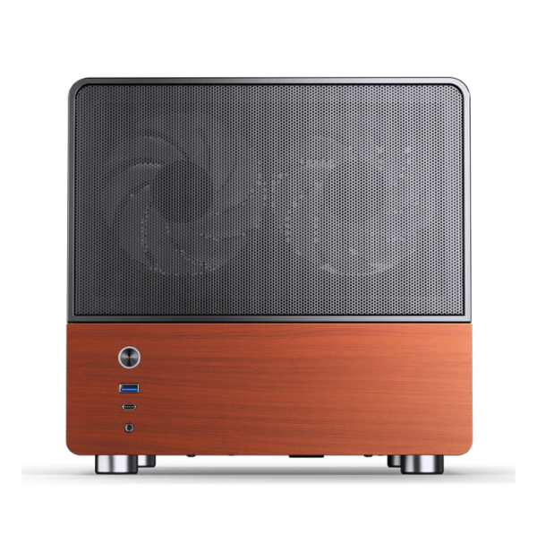 Gabinete Jonsbo V12 Black M-Atx Preto Vidro Panorâmico 270° Madeira Nogueira