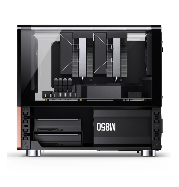 Gabinete Jonsbo V12 Black M-Atx Preto Vidro Panorâmico 270° Madeira Nogueira