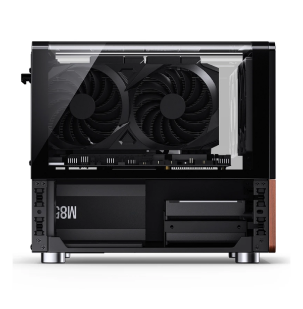 Gabinete Jonsbo V12 Black M-Atx Preto Vidro Panorâmico 270° Madeira Nogueira