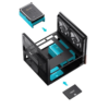 Gabinete Jonsbo V12 Black M-Atx Preto Vidro Panorâmico 270° Madeira Nogueira