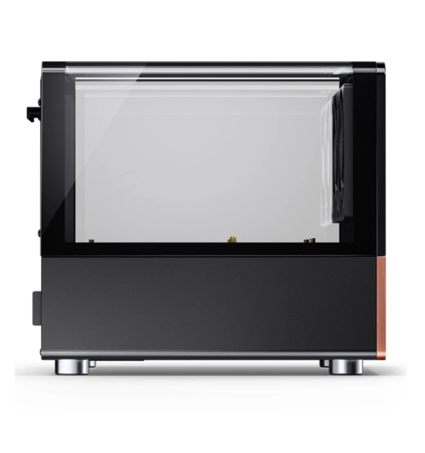 Gabinete Jonsbo V12 Black M-Atx Preto Vidro Panorâmico 270° Madeira Nogueira