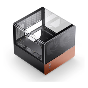 Gabinete Jonsbo V12 Black - Vidro Panoramico 270° - Madeira Nogueira - Matx