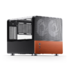 Gabinete Jonsbo V12 Black M-Atx Preto Vidro Panorâmico 270° Madeira Nogueira