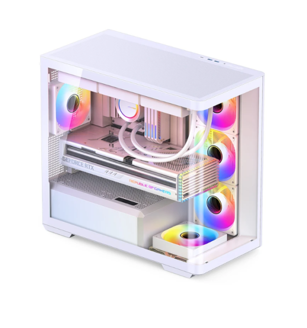 Gabinete Gamer Aquário Jonsbo D300 White M-Atx Vidro Temperado Usb-C Branco