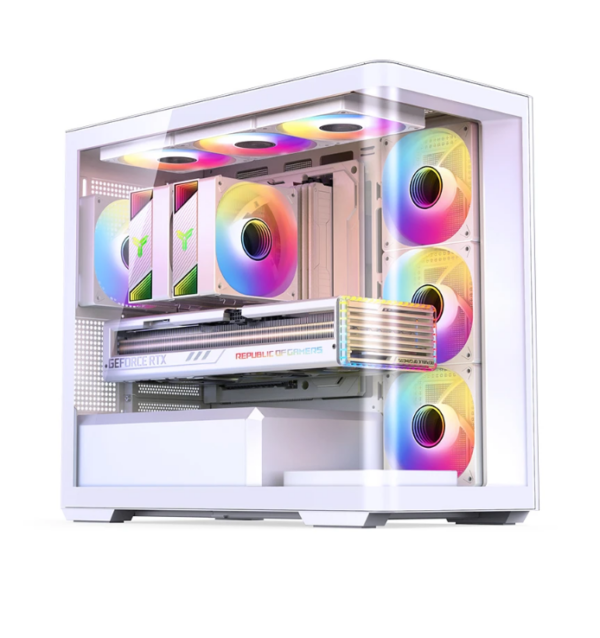 Gabinete Gamer Aquário Jonsbo D300 White M-Atx Vidro Temperado Usb-C Branco