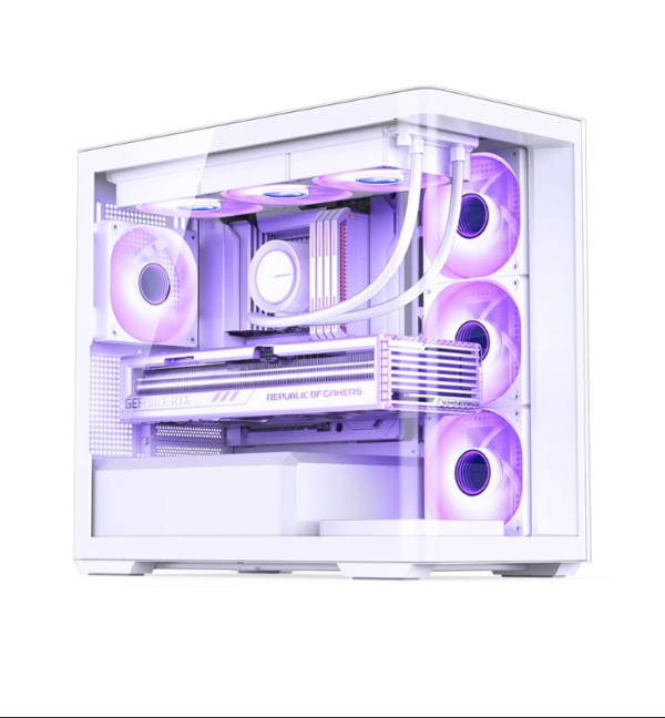 Gabinete Gamer Aquário Jonsbo D300 White M-Atx Vidro Temperado Usb-C Branco