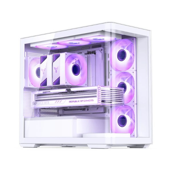 Gabinete Gamer Aquário Jonsbo D300 White M-Atx Vidro Temperado Usb-C Branco