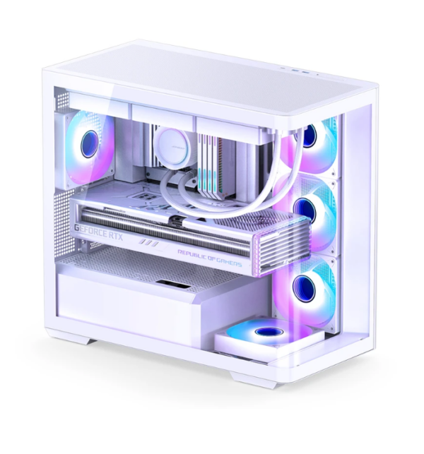 Gabinete Gamer Aquário Jonsbo D300 White M-Atx Vidro Temperado Usb-C Branco