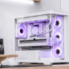 Gabinete Gamer Aquário Jonsbo D300 White M-Atx Vidro Temperado Usb-C Branco