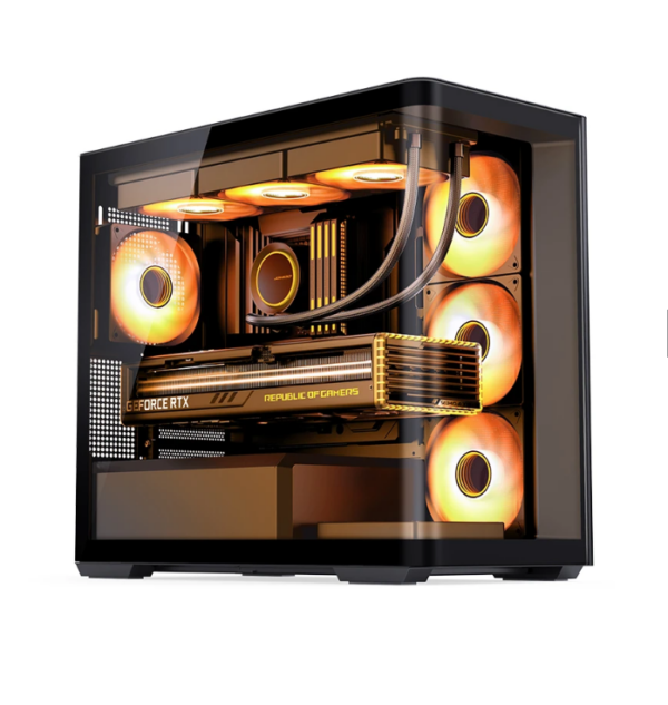 Gabinete Gamer Aquário Jonsbo D300 Black M-Atx Vidro Temperado Usb-C Preto