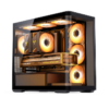 Gabinete Gamer Aquário Jonsbo D300 Black M-Atx Vidro Temperado Usb-C Preto