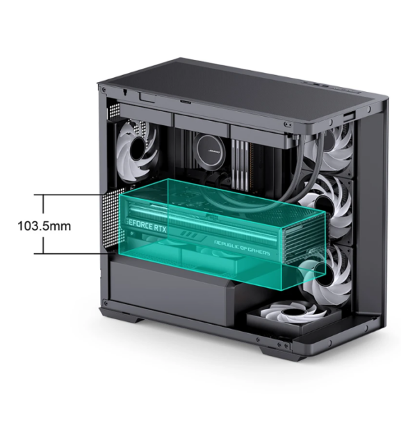 Gabinete Gamer Aquário Jonsbo D300 Black M-Atx Vidro Temperado Usb-C Preto