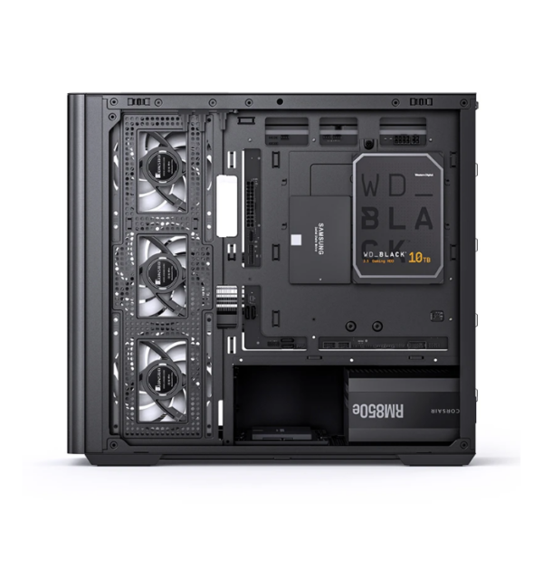 Gabinete Gamer Aquário Jonsbo D300 Black M-Atx Vidro Temperado Usb-C Preto