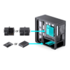 Gabinete Gamer Aquário Jonsbo D300 Black M-Atx Vidro Temperado Usb-C Preto