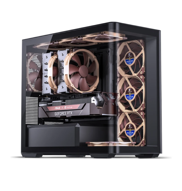 Gabinete Gamer Aquário Jonsbo D300 Black M-Atx Vidro Temperado Usb-C Preto