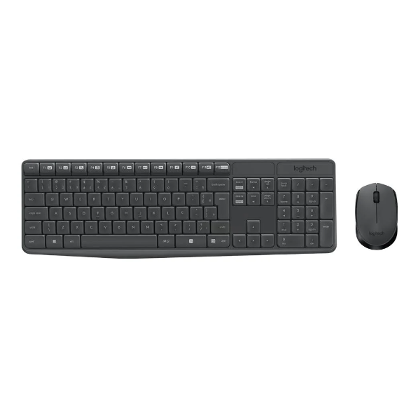 Kit Mouse E Teclado Logitech Mk235 Sem Fio Preto