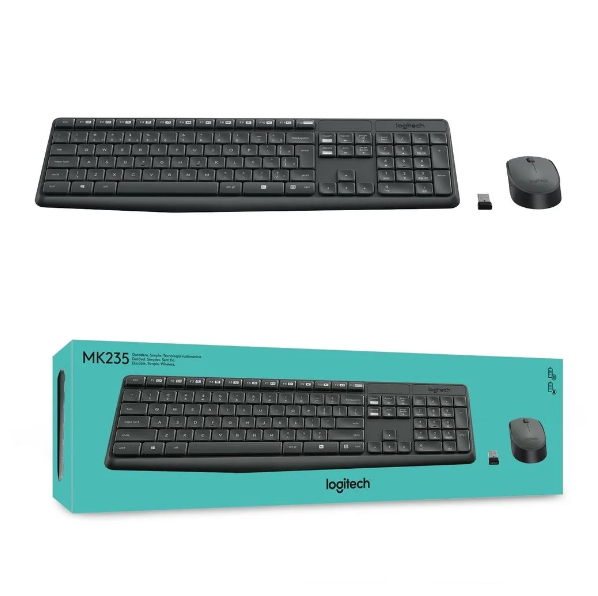 Kit Mouse E Teclado Logitech Mk235 Sem Fio Preto - Imagem 2