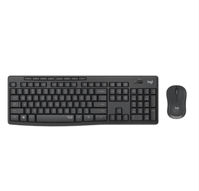 Kit Teclado E Mouse Logitech Wireless Silent Multimidia Mk295 Teclas Silenciosas Preto