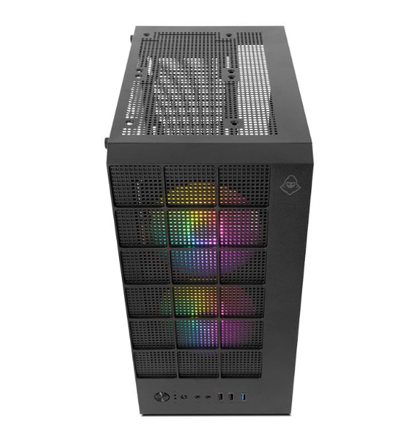 Gabinete Gamer Mancer Grimore, Mini-Tower, Lateral De Vidro, 2 Fans Rainbow, Preto, Mcr-Grm-Bk - Imagem 4