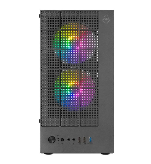 Gabinete Gamer Mancer Grimore, Mini-Tower, Lateral De Vidro, 2 Fans Rainbow, Preto, Mcr-Grm-Bk - Imagem 3