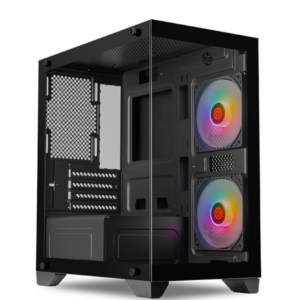 Gabinete Gamer Tgt Gladiator, Rainbow, Mid-Tower, Lateral De Vidro, Com 2 Fans, Preto, Tgt-Gld-Bk