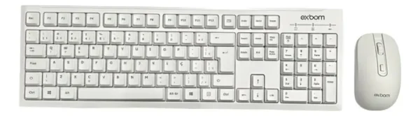 Teclado E Mouse Sem Fio Exbom Bk-S1000k - Branco