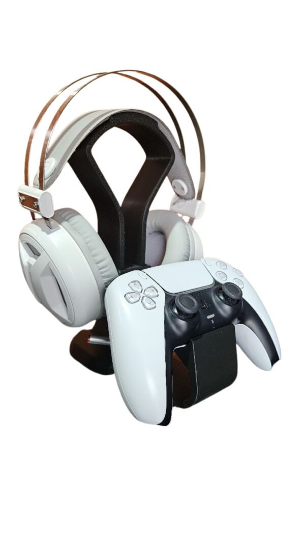 Suporte Headset E Controle Ps5 Slim Gamer Unc - Preto