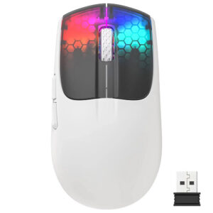 Mouse Gamer Attack Shark X5 Wireless / Bluetooth / Rgb - Preto / Branco (Gbt-26245-2010)