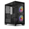 Gabinete Gamer Tgt Gladiator Mid Tower Vidro Temperado 2 Fans Rainbow Preto