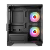 Gabinete Gamer Tgt Gladiator Mid Tower Vidro Temperado 2 Fans Rainbow Preto