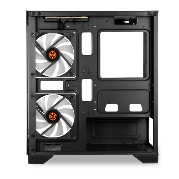 Gabinete Gamer Tgt Gladiator Mid Tower Vidro Temperado 2 Fans Rainbow Preto