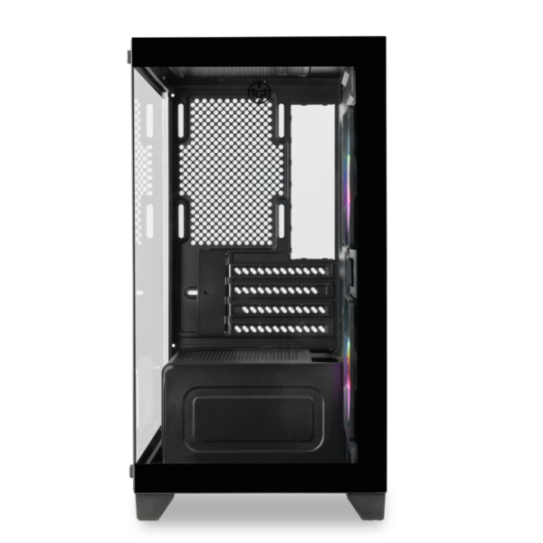 Gabinete Gamer Tgt Gladiator Mid Tower Vidro Temperado 2 Fans Rainbow Preto