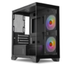 Gabinete Gamer Tgt Gladiator Mid Tower Vidro Temperado 2 Fans Rainbow Preto