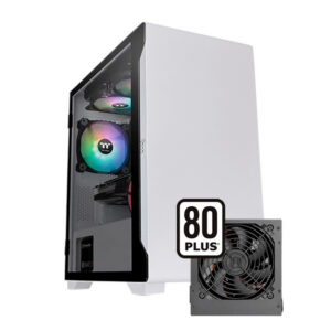 Gabinete Gamer Thermaltake S100tg, Mini Tower, Vidro Temperado, White, Matx, Com Fonte 600W, Com 1 Fan, Ca-3Q9-60S6wz-00