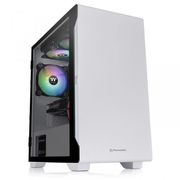Gabinete Gamer Thermaltake S100tg, Mini Tower, Vidro Temperado, White, Matx, Com Fonte 600W, Com 1 Fan, Ca-3Q9-60S6wz-00