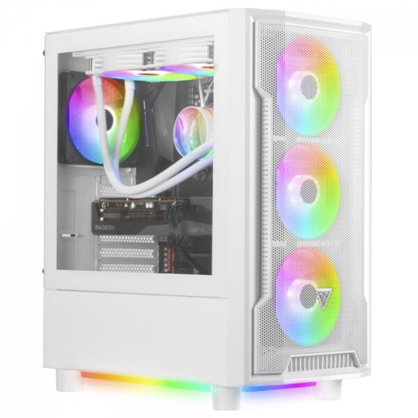 Gabinete Gamer Gamdias Athena M6 Wh Argb, Mid Tower, Vidro Temperado, Atx, White, Sem Fonte, Sem Fan