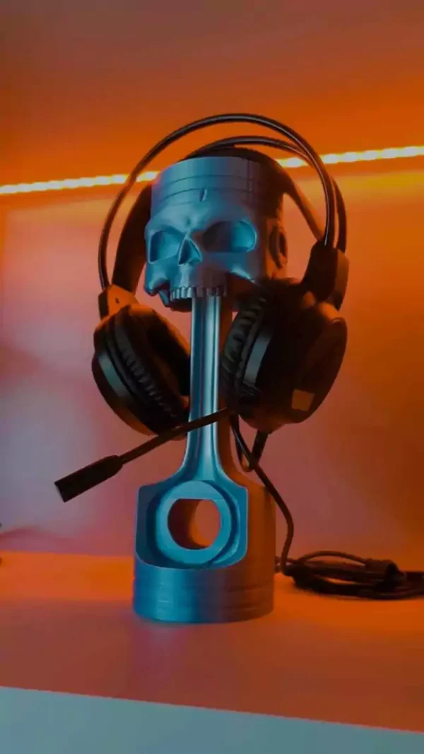 Suporte Headset Gamer Unc - Skull Pist - Prata