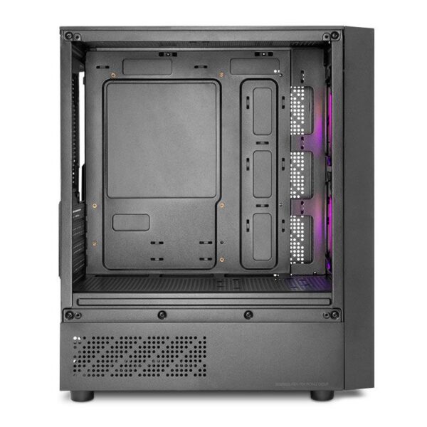 Gabinete Gamer Mancer Grimore, Mini-Tower, Lateral De Vidro, 2 Fans Rainbow, Preto, Mcr-Grm-Bk