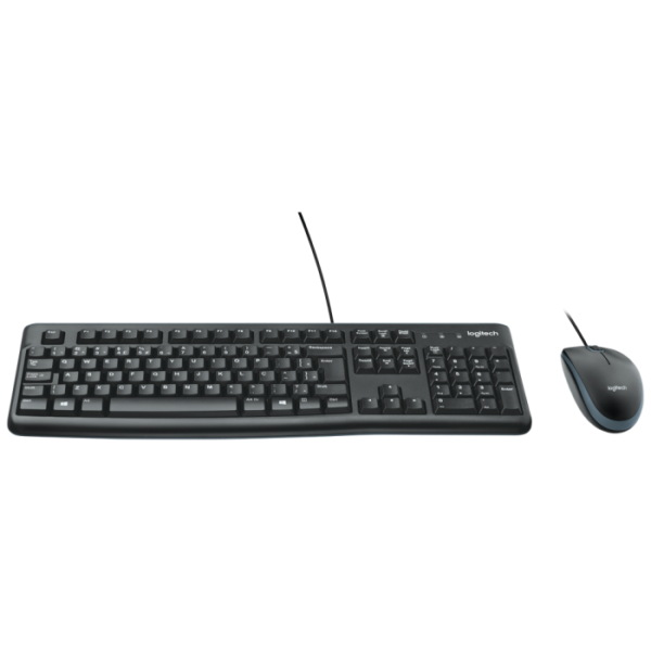 Kit Mouse E Teclado Logitech Mk120 Com Fio Usb Preto