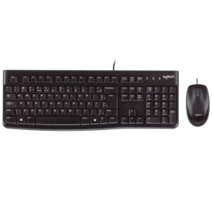 Kit Mouse E Teclado Logitech Mk120 Com Fio Usb Preto